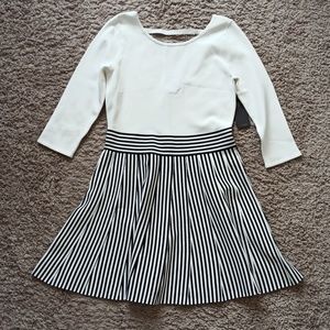 NWT Guess Boat Neck Stripe Flare Dress
